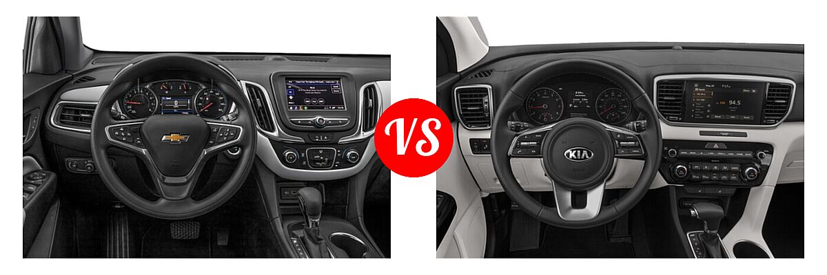 2022 Chevrolet Equinox SUV LS / LT / Premier / RS vs. 2022 Kia Sportage SUV EX - Dashboard Comparison