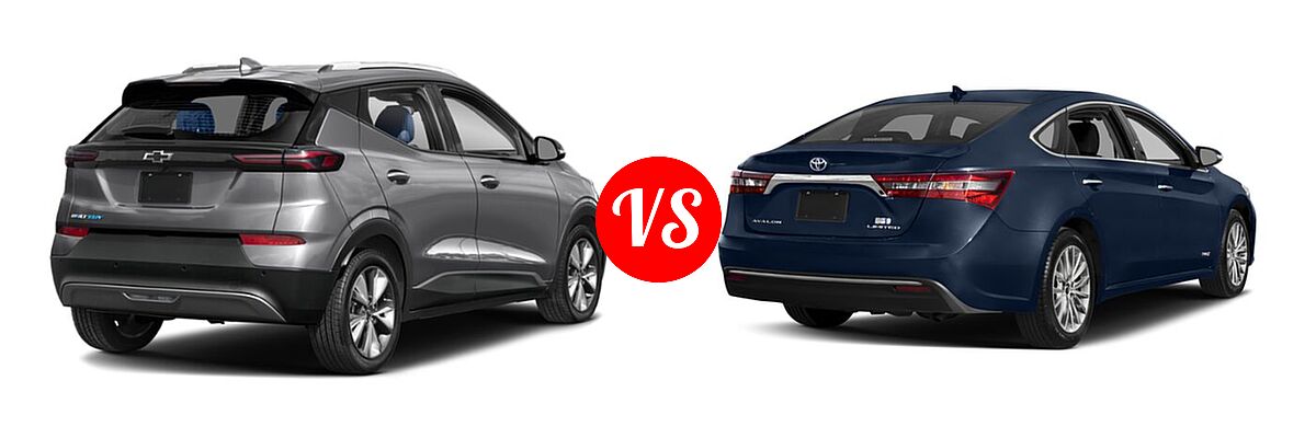 2022 Chevrolet Bolt EUV SUV Electric LT vs. 2018 Toyota Avalon Hybrid Sedan Hybrid Limited - Rear Right Comparison