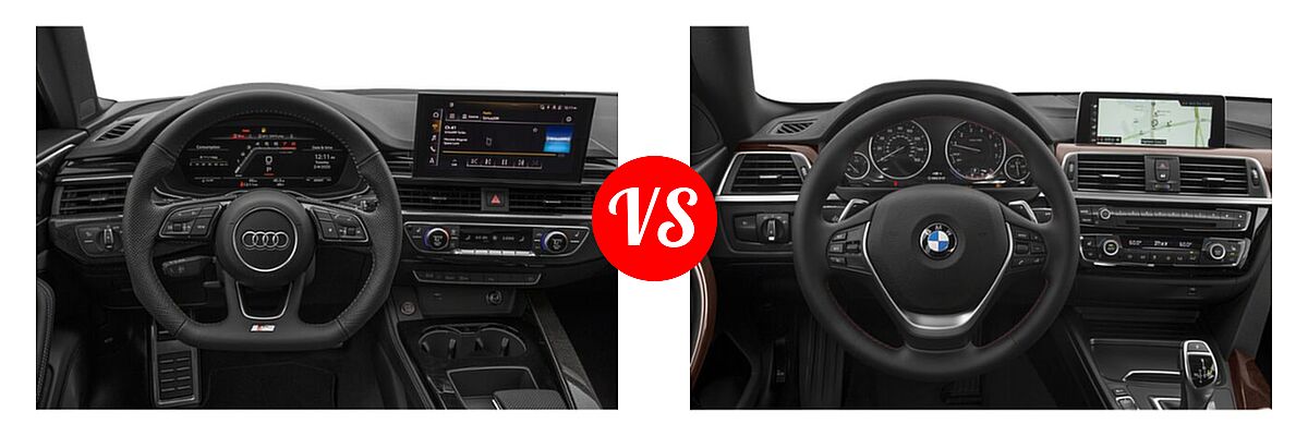2023 Audi S4 Sedan Premium / Premium Plus / Prestige vs. 2018 BMW 4 Series Gran Coupe Sedan 430i / 430i xDrive - Dashboard Comparison