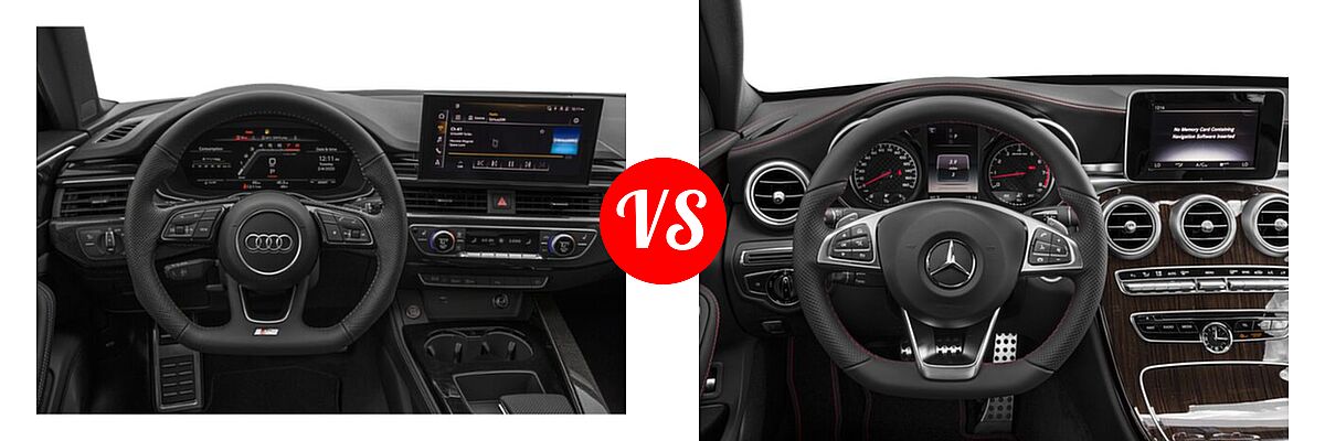 2023 Audi S4 Sedan Premium / Premium Plus / Prestige vs. 2018 Mercedes-Benz C-Class AMG C 43 Sedan AMG C 43 - Dashboard Comparison