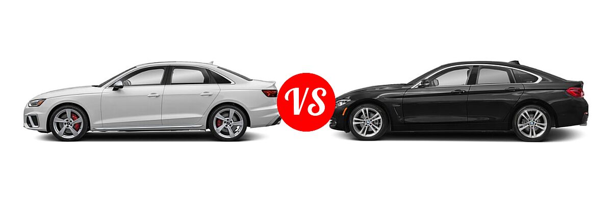 2023 Audi S4 Sedan Premium / Premium Plus / Prestige vs. 2018 BMW 4 Series Gran Coupe Sedan 430i / 430i xDrive - Side Comparison