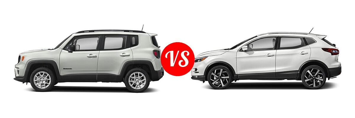 2022 Jeep Renegade SUV Latitude / Sport vs. 2022 Nissan Rogue Sport SUV SL - Side Comparison