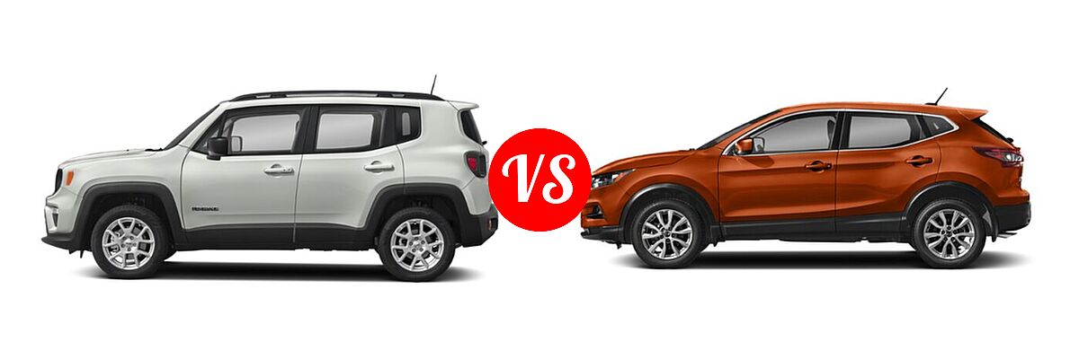 2022 Jeep Renegade SUV Latitude / Sport vs. 2022 Nissan Rogue Sport SUV S - Side Comparison