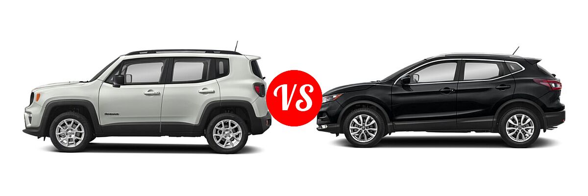 2022 Jeep Renegade SUV Latitude / Sport vs. 2022 Nissan Rogue Sport SUV SV - Side Comparison