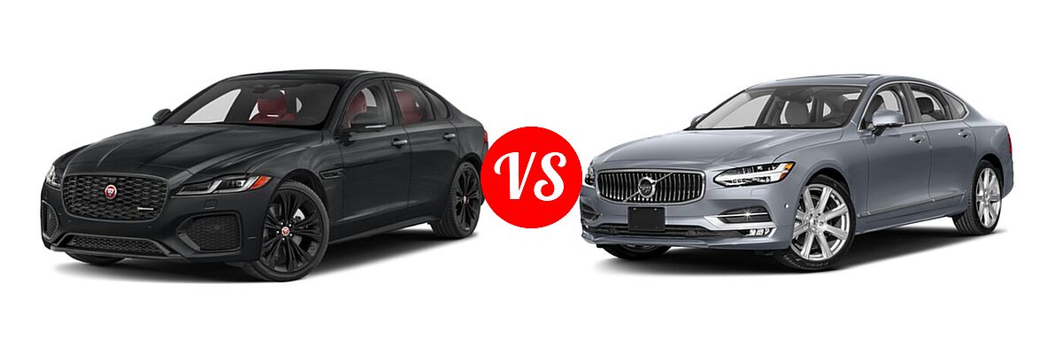 2023 Jaguar XF Sedan R-Dynamic SE / S / SE vs. 2018 Volvo S90 Sedan Inscription / Momentum - Front Left Comparison