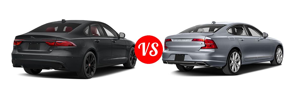 2023 Jaguar XF Sedan R-Dynamic SE / S / SE vs. 2018 Volvo S90 Sedan Inscription / Momentum - Rear Right Comparison