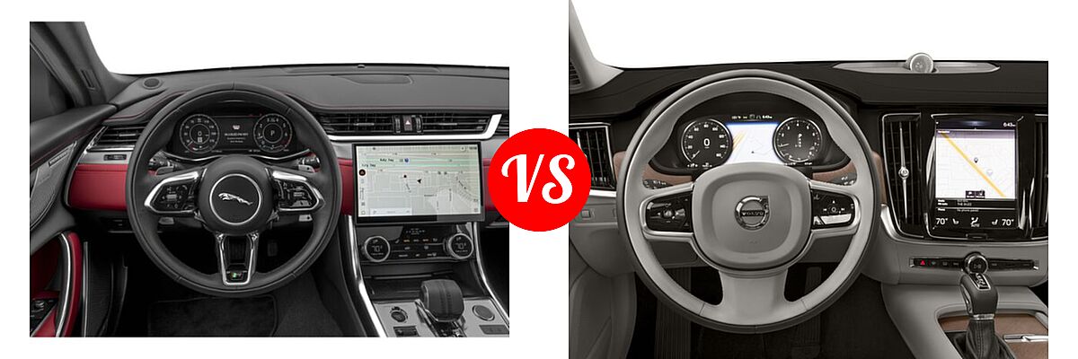 2023 Jaguar XF Sedan R-Dynamic SE / S / SE vs. 2018 Volvo S90 Sedan Inscription / Momentum - Dashboard Comparison