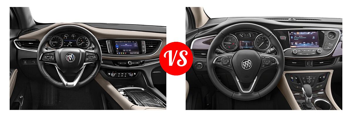 2023 Buick Enclave SUV Avenir / Essence / Premium vs. 2019 Buick Envision SUV Essence / FWD 4dr / Preferred / Premium / Premium II - Dashboard Comparison