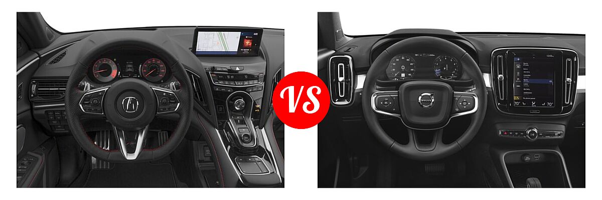 2023 Acura RDX SUV w/A-Spec Advance Package vs. 2019 Volvo XC40 SUV Momentum / R-Design - Dashboard Comparison
