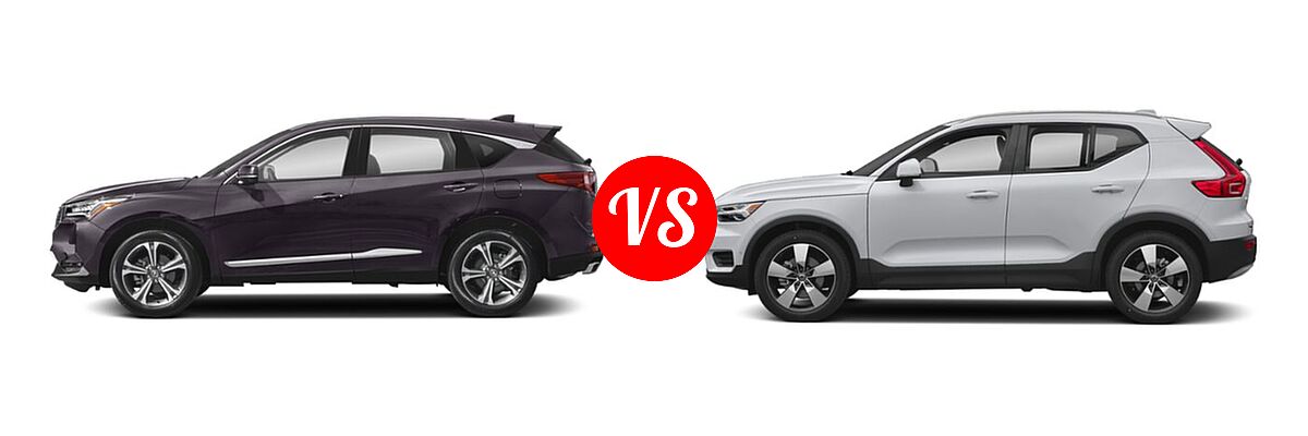 2023 Acura RDX SUV w/Advance Package vs. 2019 Volvo XC40 SUV Momentum / R-Design - Side Comparison