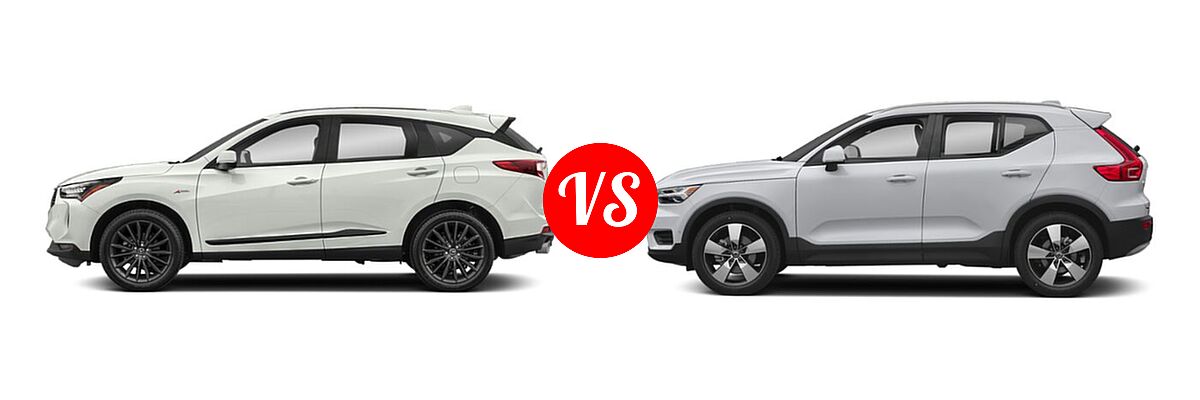 2023 Acura RDX SUV w/A-Spec Advance Package vs. 2019 Volvo XC40 SUV Momentum / R-Design - Side Comparison