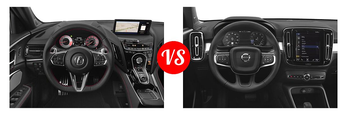 2023 Acura RDX SUV w/A-Spec Package vs. 2019 Volvo XC40 SUV Momentum / R-Design - Dashboard Comparison