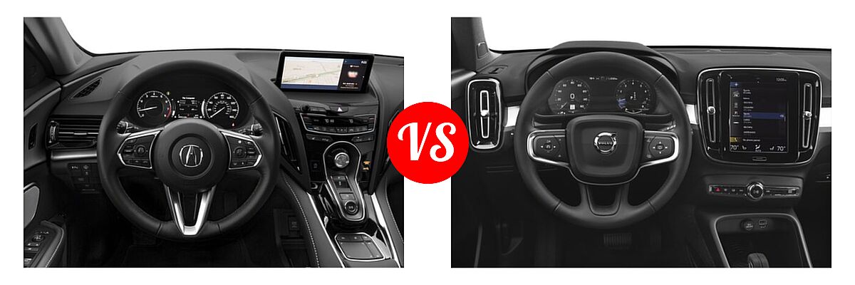 2023 Acura RDX SUV w/Technology Package vs. 2019 Volvo XC40 SUV Momentum / R-Design - Dashboard Comparison