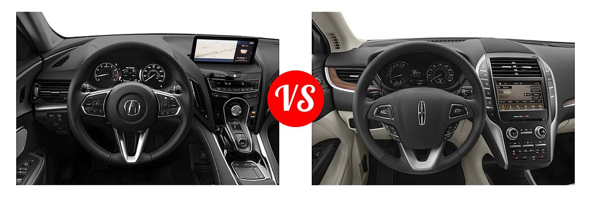 2023 Acura RDX SUV w/Technology Package vs. 2019 Lincoln MKC SUV Black Label / FWD / Reserve / Select / Standard - Dashboard Comparison