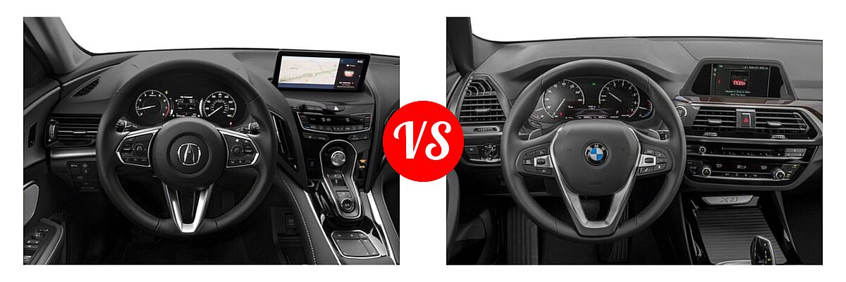 2023 Acura RDX SUV w/Technology Package vs. 2019 BMW X3 SUV sDrive30i / xDrive30i - Dashboard Comparison