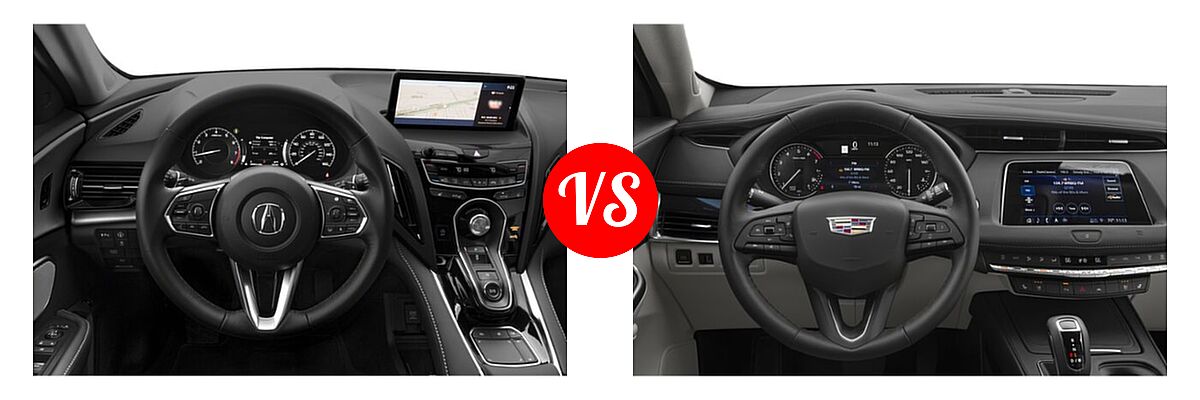2023 Acura RDX SUV w/Technology Package vs. 2019 Cadillac XT4 SUV AWD Luxury / AWD Premium Luxury / AWD Sport / FWD Luxury / FWD Premium Luxury / FWD Sport - Dashboard Comparison