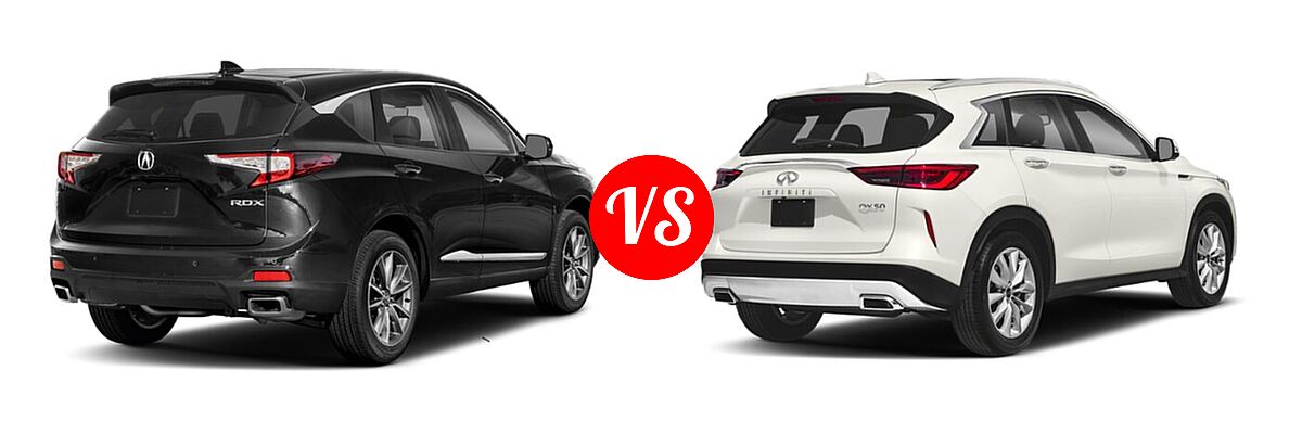 2023 Acura RDX SUV w/Technology Package vs. 2019 Infiniti QX50 SUV ESSENTIAL / LUXE / PURE - Rear Right Comparison