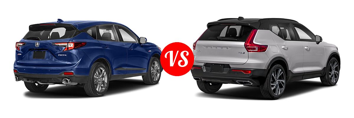 2023 Acura RDX SUV w/A-Spec Package vs. 2019 Volvo XC40 SUV R-Design - Rear Right Comparison