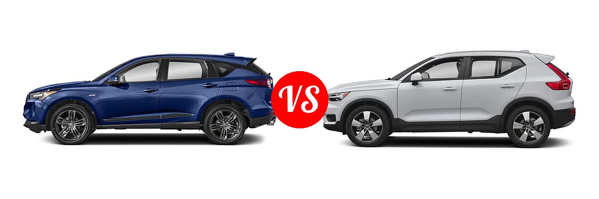 2023 Acura RDX SUV w/A-Spec Package vs. 2019 Volvo XC40 SUV Momentum / R-Design - Side Comparison