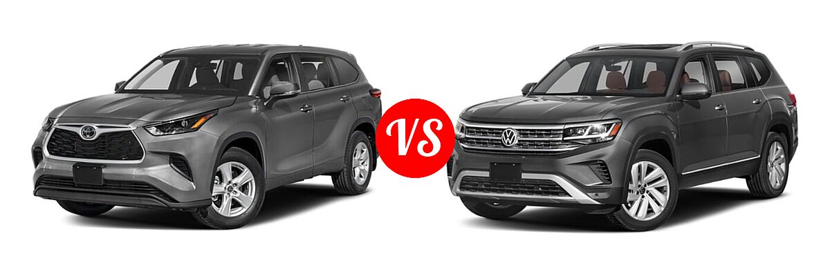2023 Toyota Highlander SUV L / LE vs. 2023 Volkswagen Atlas SUV 2.0T SE / 2.0T SE w/Technology / 3.6L V6 SE w/Technology - Front Left Comparison