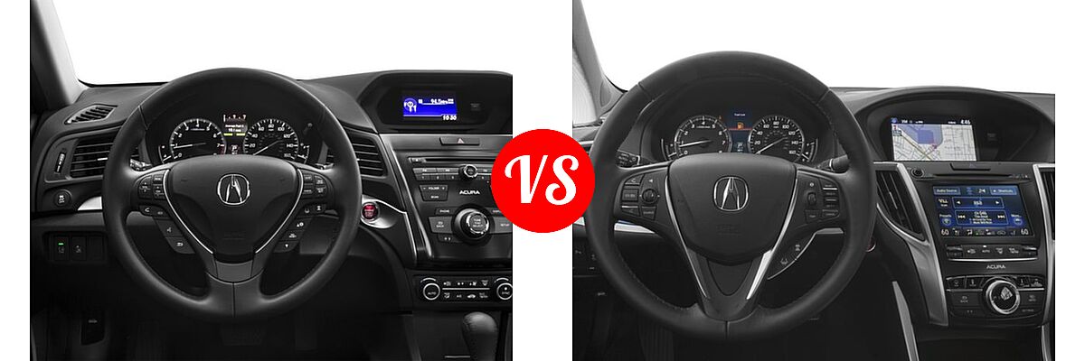 2016 Acura ILX Sedan w/AcuraWatch Plus Pkg vs. 2016 Acura TLX Sedan V6 Advance - Dashboard Comparison
