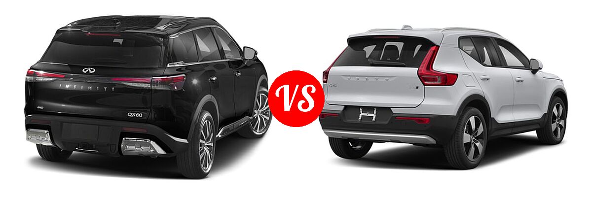 2022 Infiniti QX60 SUV AUTOGRAPH / LUXE / SENSORY vs. 2019 Volvo XC40 SUV Momentum / R-Design - Rear Right Comparison