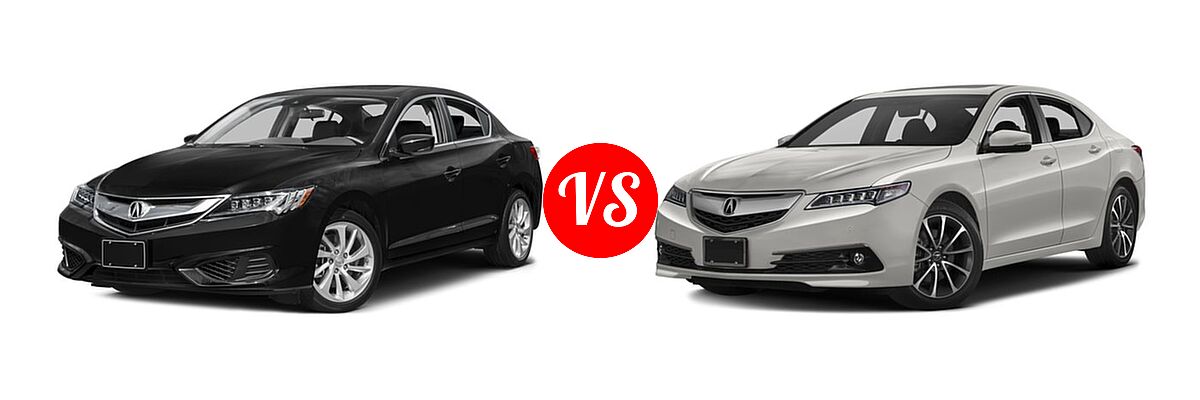2016 Acura ILX Sedan w/AcuraWatch Plus Pkg vs. 2016 Acura TLX Sedan V6 Advance - Front Left Comparison
