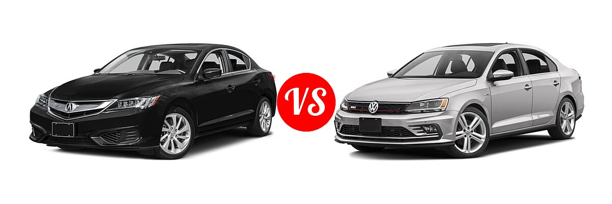 2016 Acura ILX Sedan w/AcuraWatch Plus Pkg vs. 2016 Volkswagen Jetta 2.0T GLI SE PZEV Sedan 2.0T GLI SE - Front Left Comparison