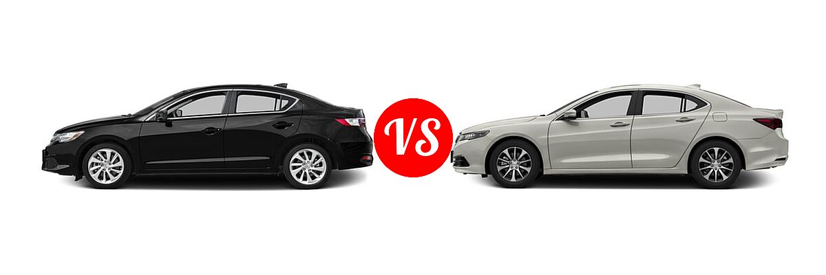 2016 Acura ILX Sedan w/AcuraWatch Plus Pkg vs. 2016 Acura TLX Sedan 4dr Sdn FWD - Side Comparison