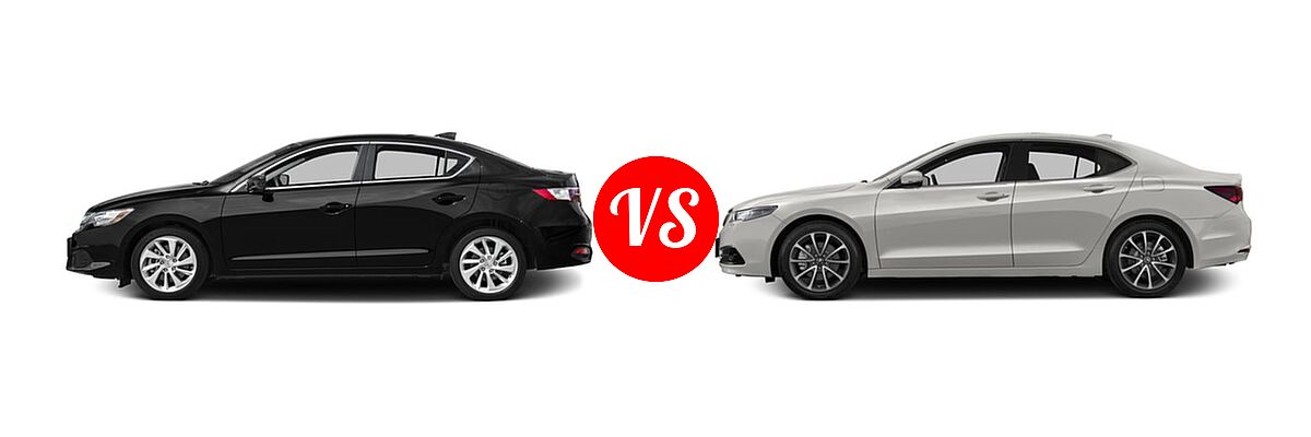 2016 Acura ILX Sedan w/AcuraWatch Plus Pkg vs. 2016 Acura TLX Sedan V6 Advance - Side Comparison
