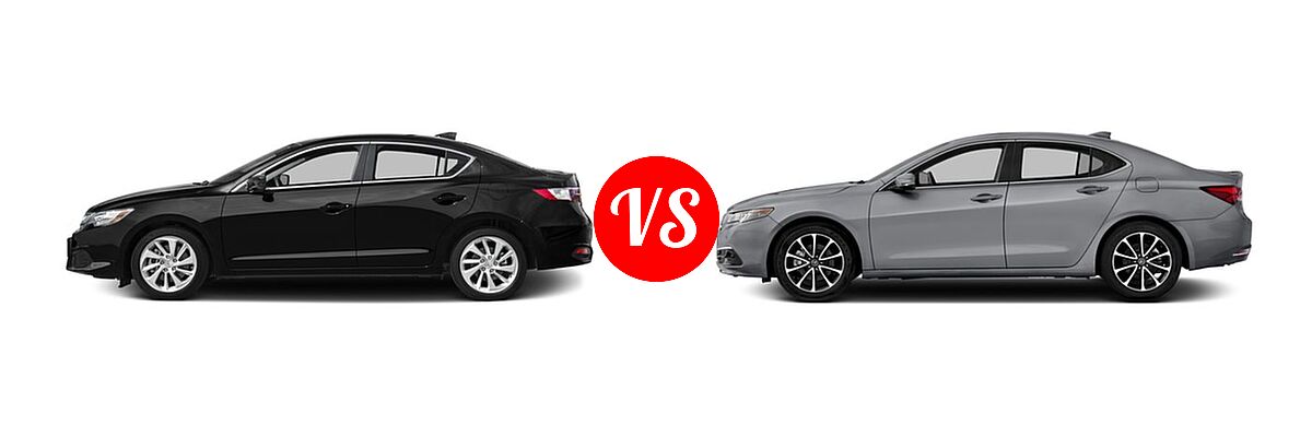 2016 Acura ILX Sedan w/AcuraWatch Plus Pkg vs. 2016 Acura TLX Sedan V6 Advance - Side Comparison