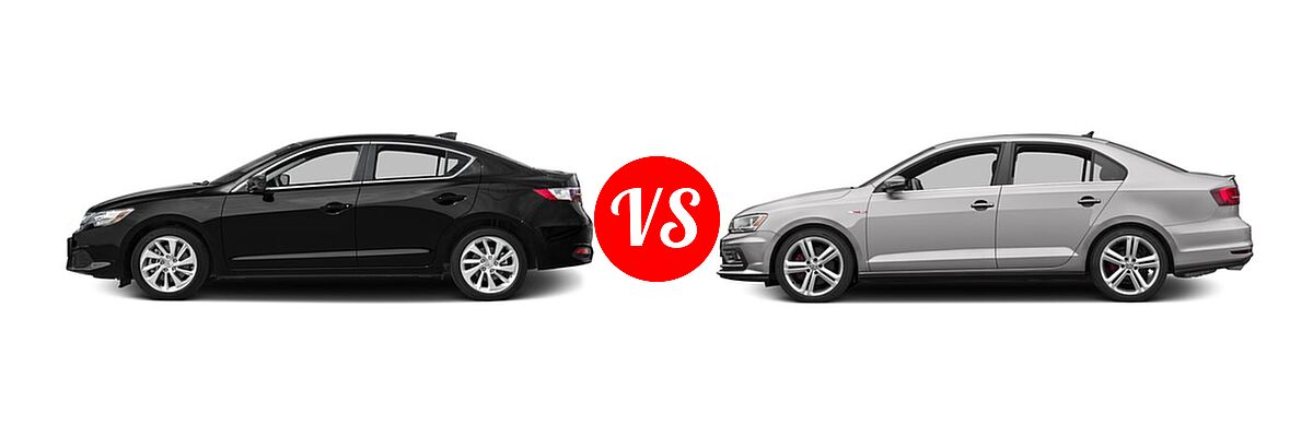2016 Acura ILX Sedan w/AcuraWatch Plus Pkg vs. 2016 Volkswagen Jetta 2.0T GLI SE PZEV Sedan 2.0T GLI SE - Side Comparison