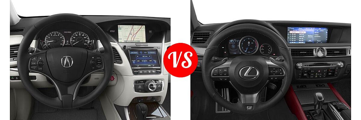 2016 Acura RLX Sedan Navigation vs. 2016 Lexus GS 200t Sedan F Sport - Dashboard Comparison