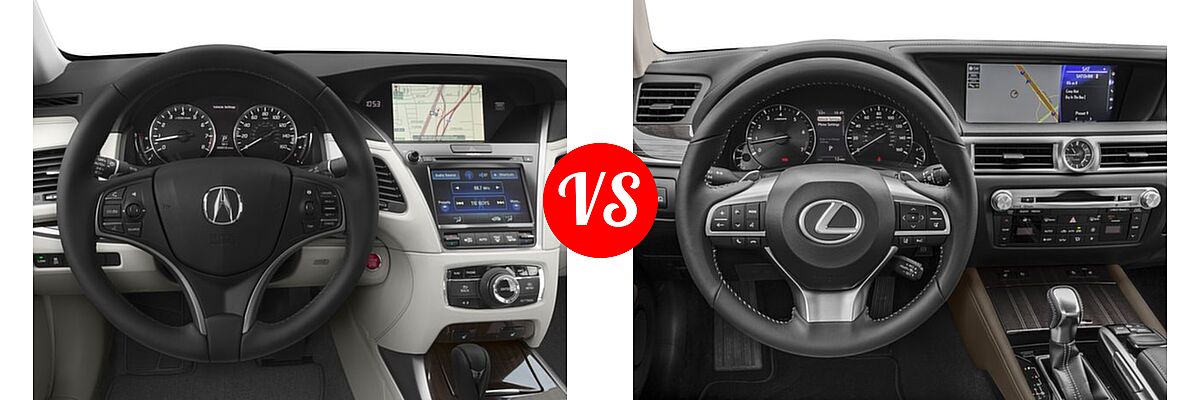 2016 Acura RLX Sedan Navigation vs. 2016 Lexus GS 350 Sedan 4dr Sdn AWD / 4dr Sdn RWD - Dashboard Comparison