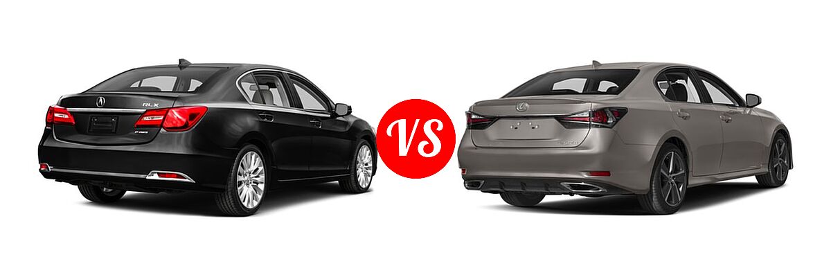 2016 Acura RLX Sedan Navigation vs. 2016 Lexus GS 200t Sedan 4dr Sdn RWD - Rear Right Comparison