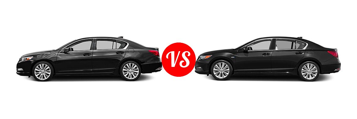 2016 Acura RLX Sedan Navigation vs. 2016 Acura RLX Sedan Hybrid Hybrid Advance Pkg - Side Comparison