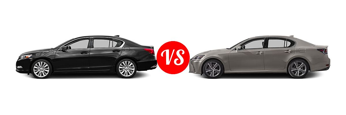 2016 Acura RLX Sedan Navigation vs. 2016 Lexus GS 200t Sedan 4dr Sdn RWD - Side Comparison