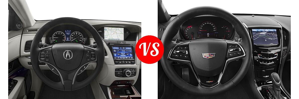 2016 Acura RLX Sedan Hybrid Hybrid Advance Pkg vs. 2016 Cadillac ATS-V Sedan 4dr Sdn - Dashboard Comparison