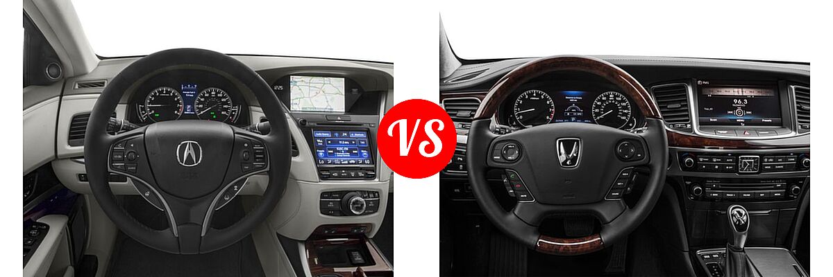 2016 Acura RLX Sedan Hybrid Hybrid Advance Pkg vs. 2016 Hyundai Equus Sedan Signature / Ultimate - Dashboard Comparison