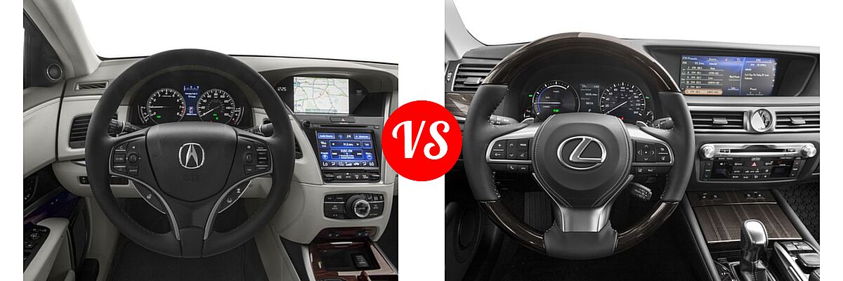 2016 Acura RLX Sedan Hybrid Hybrid Advance Pkg vs. 2016 Lexus GS 450h Sedan Hybrid - Dashboard Comparison