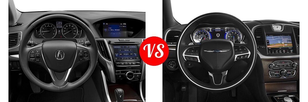 2016 Acura TLX Sedan 4dr Sdn FWD vs. 2016 Chrysler 300 Sedan 300C Platinum - Dashboard Comparison