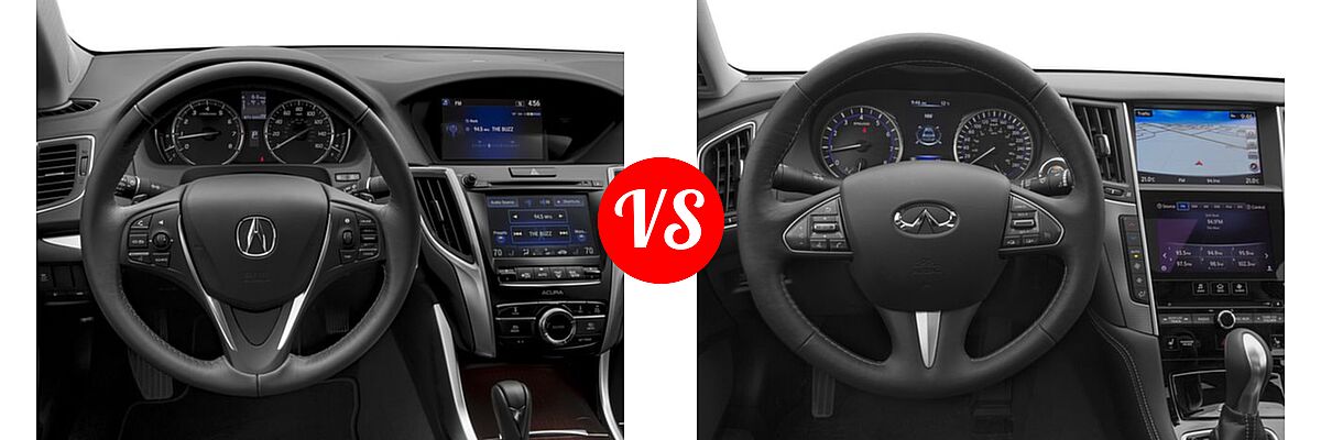 2016 Acura TLX Sedan 4dr Sdn FWD vs. 2016 Infiniti Q50 Sedan 2.0t Premium / 3.0t Premium - Dashboard Comparison