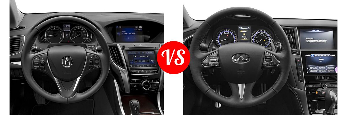 2016 Acura TLX Sedan 4dr Sdn FWD vs. 2016 Infiniti Q50 Sedan 3.0t Sport - Dashboard Comparison
