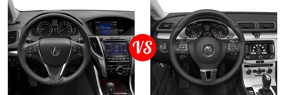 2016 Acura TLX Sedan 4dr Sdn FWD vs. 2016 Volkswagen CC Sedan R-Line / R-Line Executive / R-Line Executive w/Carbon - Dashboard Comparison