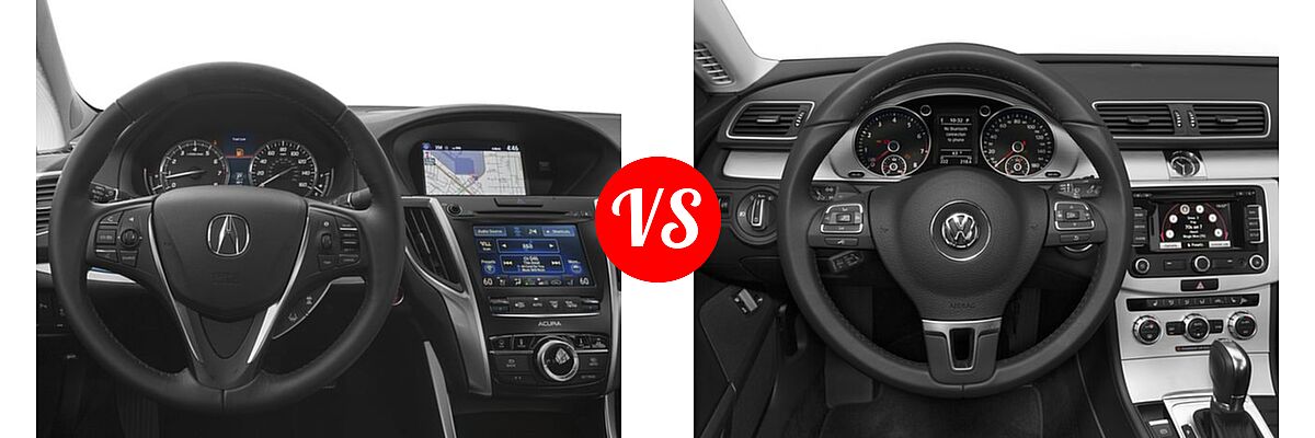 2016 Acura TLX Sedan V6 Advance vs. 2016 Volkswagen CC Sedan R-Line / R-Line Executive / R-Line Executive w/Carbon - Dashboard Comparison
