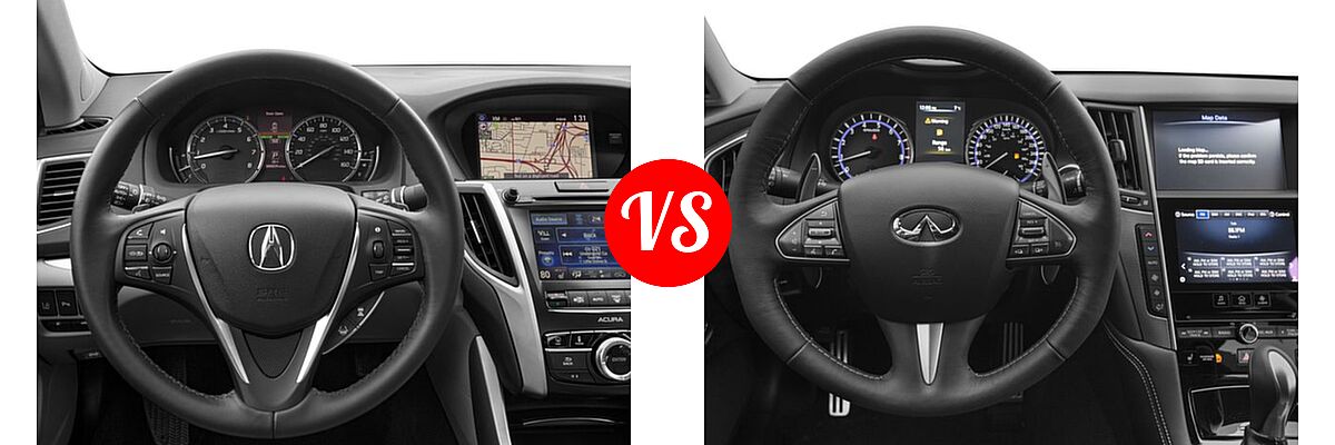 2016 Acura TLX Sedan V6 Advance vs. 2016 Infiniti Q50 Sedan 3.0t Sport - Dashboard Comparison