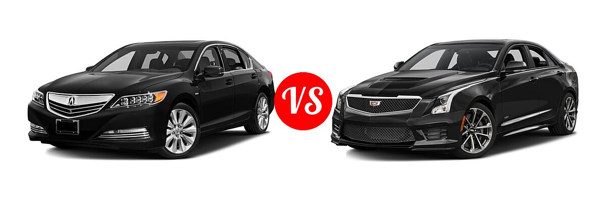2016 Acura RLX Sedan Hybrid Hybrid Advance Pkg vs. 2016 Cadillac ATS-V Sedan 4dr Sdn - Front Left Comparison