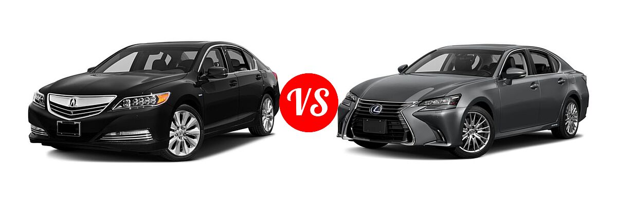 2016 Acura RLX Sedan Hybrid Hybrid Advance Pkg vs. 2016 Lexus GS 450h Sedan Hybrid - Front Left Comparison