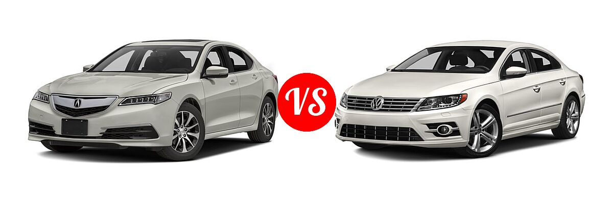 2016 Acura TLX Sedan 4dr Sdn FWD vs. 2016 Volkswagen CC Sedan R-Line / R-Line Executive / R-Line Executive w/Carbon - Front Left Comparison