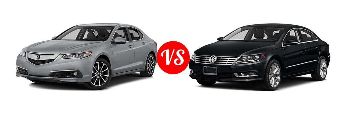2016 Acura TLX Sedan V6 Advance vs. 2016 Volkswagen CC Sedan Sport / Trend / VR6 Executive 4Motion - Front Left Comparison